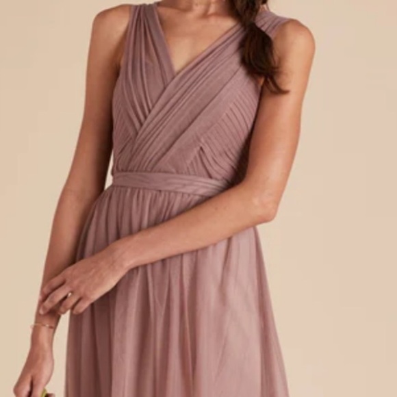Birdy Grey Christina Sandy Mauve Convertible Tulle Dress Medium Bridesmaid Prom - Picture 2 of 7